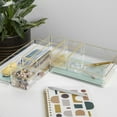 thumbnail image 3 of Martha Stewart Kerry Plastic Stackable Office Desk Drawer Organizers with Gold Trim, Various Sizes, Set of 8, 3 of 12