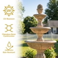 thumbnail image 4 of Sunnydaze Cornucopia Traditional Beige Polyresin 3-Tier Outdoor Water Fountain, 4 of 13