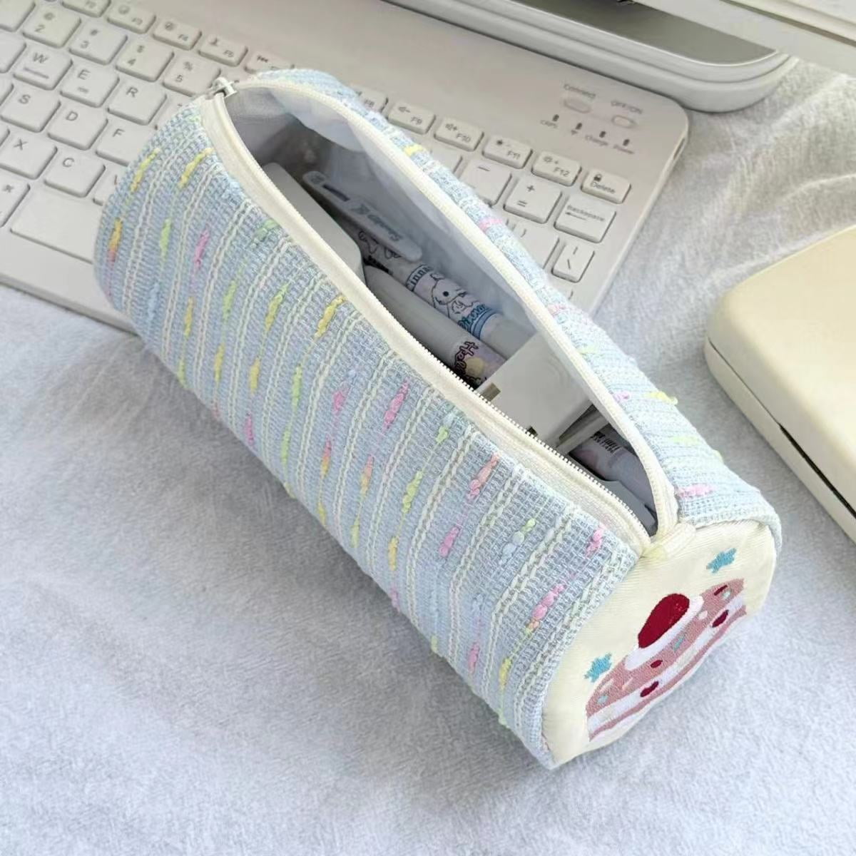 2 pack Cute Pencil Case for Pencil Pouch Pen Pencil Box Bag Holder for Students(green and blue)
