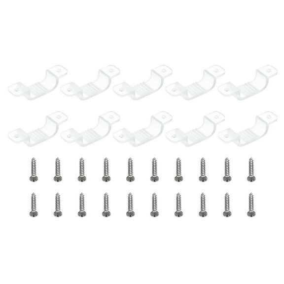 Uxcell LED Strip Light Clips, 50 Pack Mounting Bracket Fixing Clip Clamp for 15mm-17mm Light Cable Translucent