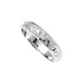 thumbnail image 2 of Solid 14k white gold custom hand engraved Hawaiian plumeria scroll band ring 4mm size 4.5, 2 of 5