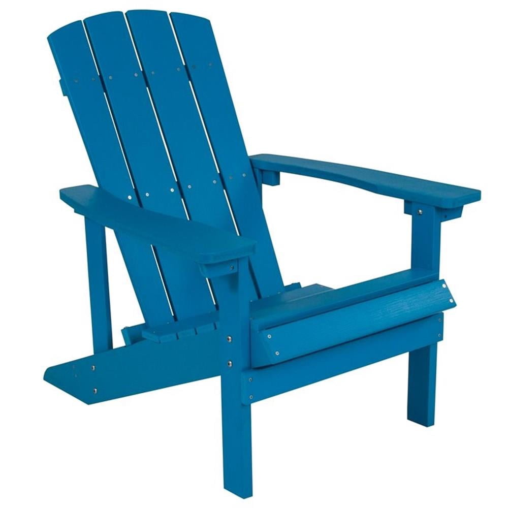 Home Square 2 Piece Faux Wood Adirondack Chair Set In Blue