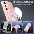 thumbnail image 4 of Asuwish Phone Case for Samsung Galaxy S25 FE 5G Tempered Glass Screen Protector Magnetic Folding Stand Frosted Translucent Rugged Shockproof Protective Cell Cover S 25 EF AI S25FE 25S Women Men Pink, 4 of 6
