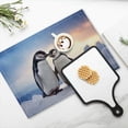 thumbnail image 4 of BaHomeck placemats Set of 4 rectangle Linen Cotton Placemats for Dining Table Washable Heat Resistant,18*12inch,Cute Penguins In Love And Standing On The Ice, 4 of 4