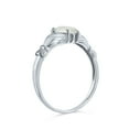 thumbnail image 2 of Bling Jewelry Womens BFF Celtic Friendship Couples Promise Created Opal Claddagh Ring Sterling Silver, 2 of 5