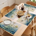 thumbnail image 5 of Yellow Blue Ombre Floral Placemats Set of 8 Watercolor Flowers Retro Place Mats Indoor Wipeable Table Mats Washable Cloth Dining Table Placemats for Kitchen Holiday Party Home Decor 13x19 Inch, 5 of 9