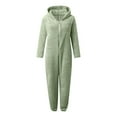 thumbnail image 5 of Coerni Boys Girls Fleece Onesie Warm Winter Sherpa Fleece Bed Jumpsuit Kids Plain Zip Up Long Sleeve Cute Bear Hooded Rompe𝐫, 5 of 5