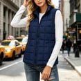 thumbnail image 5 of Women's Vest Sleeveless Zip up Puffer with Pockets Lightweight Stand Collar Warm Gilet Fall Winter Outerwear Layering, 5 of 9