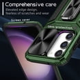 thumbnail image 4 of SaniMore for Samsung Galaxy S23 FE Stand Case, Slide Camera Cover 360 Degree Rotating Kickstand Magnetic Car Mount Hybird Tri-layer Rugged Shell Military-grade Shockproof Anti-drop Cover, Darkgreen, 4 of 10