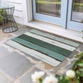 thumbnail image 2 of Green Gray White Doormat Outdoor Entrance 20"x31.5", Country Vintage Gradient Wooden Plank Absorb Moisture Dirt Door Mats, Non-Slip Rubber Backing Floor Mats Indoor, Low-Profile Front Door Rugs, 2 of 9