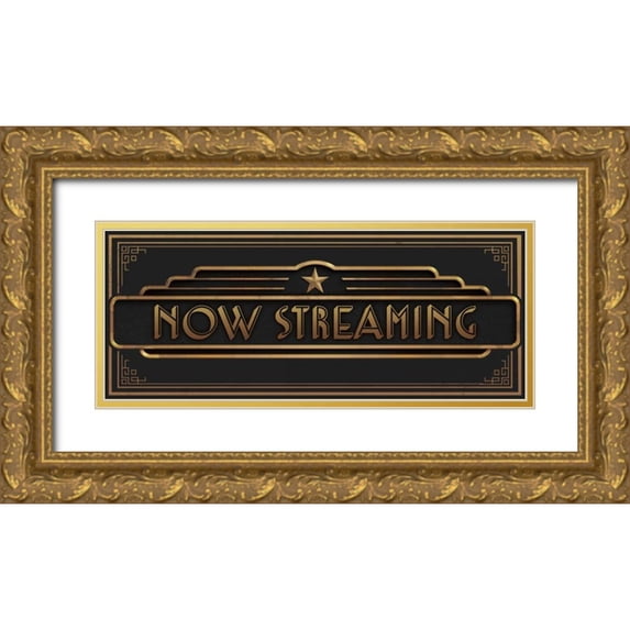 Brando, JJ 14x8 Gold Ornate Wood Framed with Double Matting Museum Art Print Titled - Now Streaming
