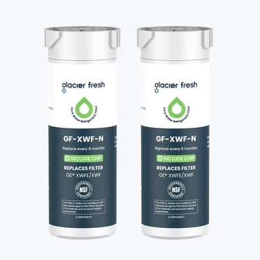 Glacier Fresh  XWFE Water Filter, Replacement for GE XWFE, XWF Genuine Ge Refrigerator Compatible with GE French-Door - 2 Pack(with Chip)