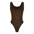 thumbnail image 4 of FRSASU One-Piece Women Round-Neck Sleeveless Solid Shapewear Bodysuit Jumpsuits Coffee XL(XL), 4 of 6