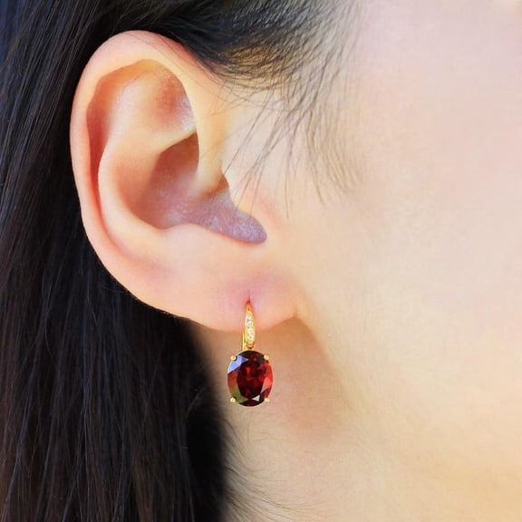 Genuine Garnet Stud Earrings, Garnet Earrings, Natural Red Garnet Earrings, January Birthstone Stud Earrings