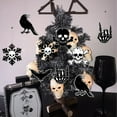 thumbnail image 5 of Fangleland Black Gothic Christmas Tree Decorations with Scary Skull Christmas Tree Skirt, Large Decorative Tree Topper Bow, 12Pcs Tree Hanging Ornaments for Winter Halloween Xmas Tree Decor, 5 of 7