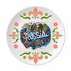 Russia Winter Accordion Casino Illustration Flower Ceramics Plate Tableware Dinner Dish