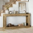 thumbnail image 7 of 63" Modern Rectangular Console Table with Open Shelf, MDF Wood Grain Entryway Table for Hallway or Living Room, 7 of 7