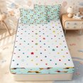thumbnail image 4 of Erosebridal Mint Dachshund Grid Zipper Queen Comforter Set with Fitted Sheet and 2 Pillowcases,Vibrant Dot Zipper Bedding Set,Aqua White,4 Pieces,Reversible, 4 of 6