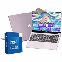 15.6 FHD Laptop Student Laptop 16GB RAM 1TB SSD Intel Pentium Quad-Core N100 Processor (Up to 3.4GHz) Backlit Keyboard privacy camera Fingerprint WiFi 6 BT5.2 Business-Laptop Windows 11 Laptop-Pink