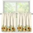 thumbnail image 6 of Blue Sky Kitchen Tier Curtains White Cloud Half Window Curtains 24 Inch Length Rod Pocket Small Window Curtains Treatment for Living Room Bedroom Decorations for Home, 6 of 6