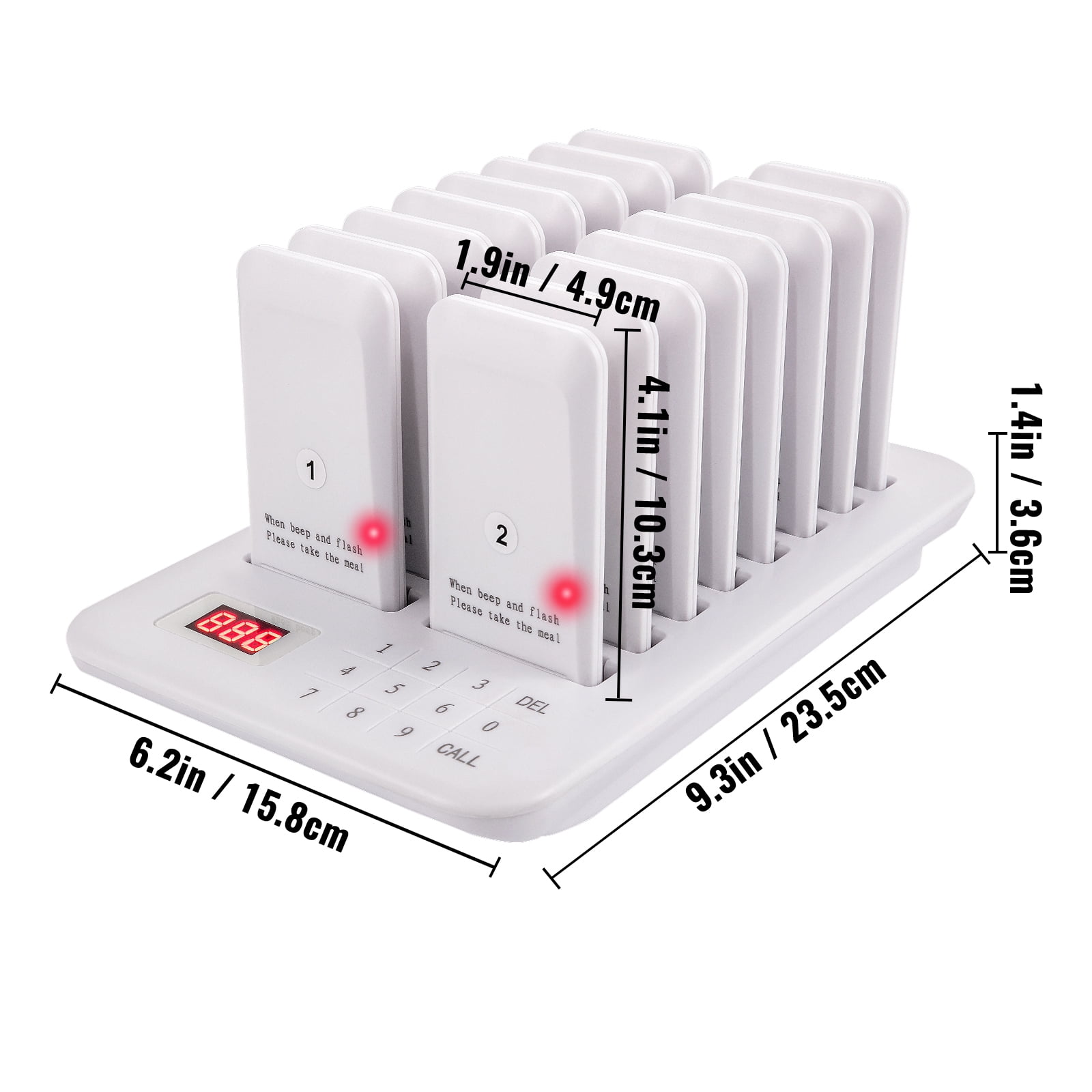 Sistema de pager de restaurante 16 pagers, 1 a 16 3 Modo Prompt Sistema de  chamadas sem fio para restaurantes Paging Coaster Buzzer Fila de espera  Sinal de chamada Atendimento ao cliente(us)