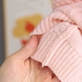thumbnail image 5 of Spazoro Toddler Girls Knit Vest with Pockets, Soft Knitting Cotton Sleeveless Cable Knit V‑Neck Button Front Layering Waistcoat Pink Size 2-3 T, 5 of 9