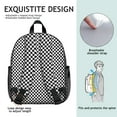 thumbnail image 5 of Black and White Checkered Backpack Backpack for School,Cute School Bag,Schoolbag with Adjustable Shoulder Straps & Padded Back,13.8"x11.4"x6", 5 of 6