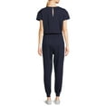 thumbnail image 5 of Time and Tru Women's Short Sleeve Elastic Tie Waist  Knit Jumpsuit, 5 of 5