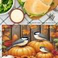 thumbnail image 4 of JOOCAR Autumn Birds and Pumpkins Linen Table Mats Set of 4 for Home Kitchen Table Decor 12x18 inch, 4 of 5