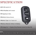 thumbnail image 3 of Key Fob Keyless Remote Fits for Pontiac Vibe 2003-2008/ Toyota Camry 2002-2006/ Solara 02-03/ 03-08 Matrix/ Sienna 99-03 Remote Control Replacement GQ43VT14T (Pack of 1), 3 of 7
