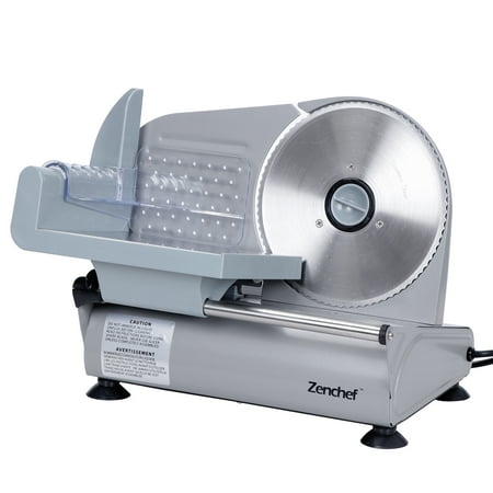 - Zeny 7.5''Commercial Stainless Steel Semi-Auto Meat Slicer, Cheese Food Electric Deli Slicer Veggies Cutter (#150W)