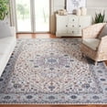 thumbnail image 2 of SAFAVIEH Tucson Stuart Oriental Machine Washable Area Rug, Beige/Green, 8' x 8' Square, 2 of 9
