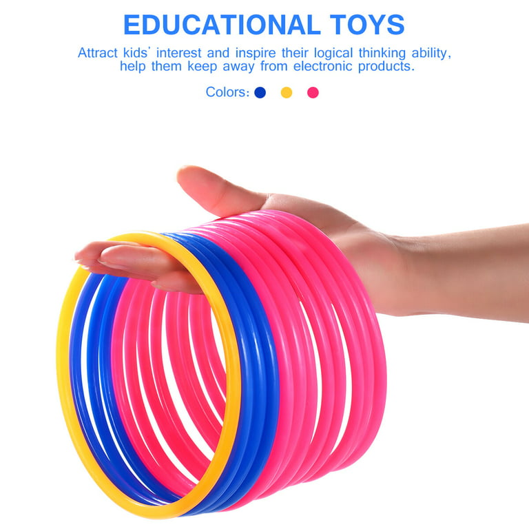 Homemaxs 12pcs Plastic Toss Rings Kids Ring Toss Game for Carnival Garden  Backyard Outdoor Games (Random Color)