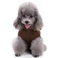 thumbnail image 3 of CICRKHB Dog Sweater Soft Warm Turtleneck, Knitted Clothes for Small Medium Large Pet | Turtleneck & Classic Design, Easy On/Off, Warm Winter Girls Boys Dogs Christmas Sweaters, Coffee Color, S, 3 of 4