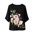 thumbnail image 5 of Favoffer Women's Printed Round Neck 3/4 Sleeve Blouses Loose Casual Tops Breathable Pullover Shirts for Spring Summer Daily Travel, 5 of 6