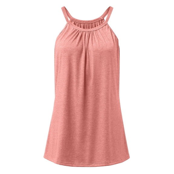 Vedolay Women Tops Women's Summer Basic Sleeveless V Neck Casual Tank Tops Loose Shirts,Pink S