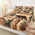 thumbnail image 4 of Manfei Rustic Moose Queen Sheets,Vintage Bear Pattern Queen Sheet Sets,Brown,4pcs,1 Flat Sheet, 1 Fitted Sheet and 2 Pillowcases, 4 of 6