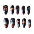 thumbnail image 2 of ONLYEOR Long Almond Press On Nails, Pumpkin Ghost & Moon Design, Spooky Fake Nails for Themed Party Styling, 2 of 8
