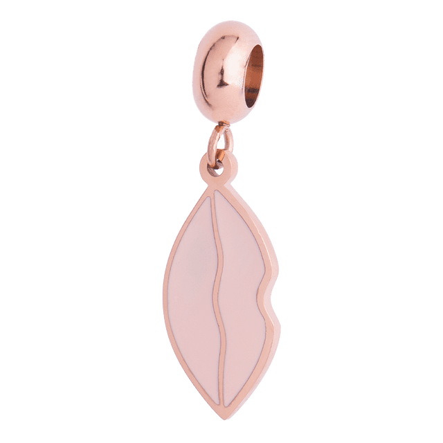 Charm para Pulsera LuckyLy Dije de Labios tipo Beso Acero Inoxidable Rosa UNITALLA