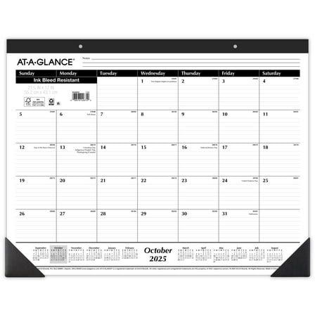 AT-A-GLANCE 2026 Monthly Desk Pad Calendar, 21.75" x 17"