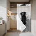 thumbnail image 4 of Abstract Art No Hook Shower Curtain with Snap in Liner Black Grey Wall Mottled Texture Minimalist Modern Waterproof Bathroom Shower Curtain with See Through Top Window for Bathtub 36" x 72", 4 of 9