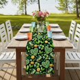 thumbnail image 4 of Table Runners 72 Inches Long Dress Scarves, St. Patrick's Day Farmhouse Kitchen Table Runner, Coffee Tablerunners, Spring Shamrocks Green Love Hats Plants Black 16x72 Inch, 4 of 9