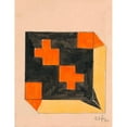 thumbnail image 2 of Anonymous 19x24 Black Ornate Framed Double Matted Museum Art Print Titled: Design for Textile in Orange, Black, and Yellow (1911), 2 of 5