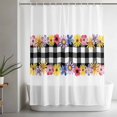 thumbnail image 5 of Colorful Flowers Shower Curtain Set, Waterproof Shower Curtains for Bathroom, Spring Floral Elegant Pastoral Watercolor Washable Fabric Bath Curtain for Bathtub Decoration with Hooks 66x72 Inches, 5 of 9