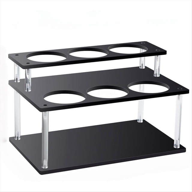 Organizador de Jarabe de Café Acrílico, de 2 Niveles y con Capacidad para 6 , Ideal para Encimera, Bar y Cocina.