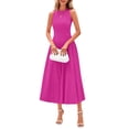 thumbnail image 1 of Vestido PRETTYGARDEN sin mangas línea A plisado midi rosa talla S, 1 of 8