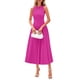 thumbnail image 1 of Vestido PRETTYGARDEN sin mangas línea A plisado midi rosa talla S, 1 of 8