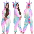 thumbnail image 3 of Conjuntos de pijamas Kigurumi de unicornio para niños, disfraz de dibujos animados de animales para Halloween, Navidad, pijamas para niños de 4 a 12 años, 3 of 4