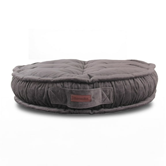 Homedius Asia Round Floor Cushion 24” x 5” – Velvet Meditation Pillow for Adults & Kids – Thick Floor Seating Pad for Living Room, Boho Decor, Balcony, Garden, Anthracite