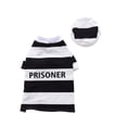 thumbnail image 4 of Ounissouiy Disfraz de prisionero para mascotas con sombrero Patrón de rayas de Halloween Uniforme Perro resistente al desgaste Ropa de manga corta a rayas Type5 NO5 Ounissouiy CBP545401, 4 of 4